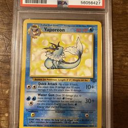 Vaporeon 1999 Pokémon Jungle #28 Graded PSA 6