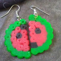 Melty Beads Watermelon Earrings 