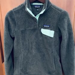 Patagonia Fleece Pullover Womens Small Gray Re-Tool Snap-T Polartec Thermal Pro