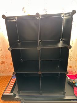 Black Modular Cube Storage Shelf Organizer