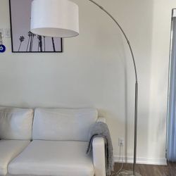 Modern Nickel Arc Floor Lamp