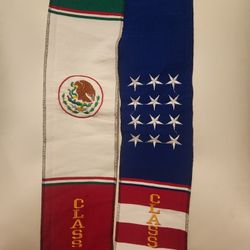 Estola Con Bandera Mexicana Y USA