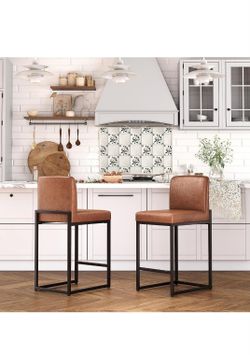ALPHA HOME Set of 2 24-inch bar stools,