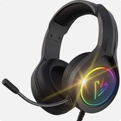 RGB Gaming Headset with Mic for PS4 PS5 Xbox one PC, Stereo Gamer