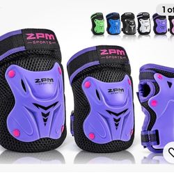 2PM SPORTS Knee Pads for Kids, Wrist Guards Knee and Elbow Pads Set with
