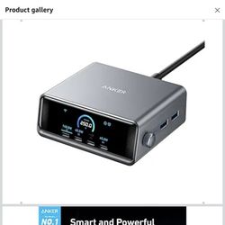 Anker Prime Charging Station, 250W 6-Port GaN USB C Charger, 2.26" LCD Smart Display Contro