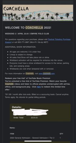 1 Coachella Weekend 2 Pass 