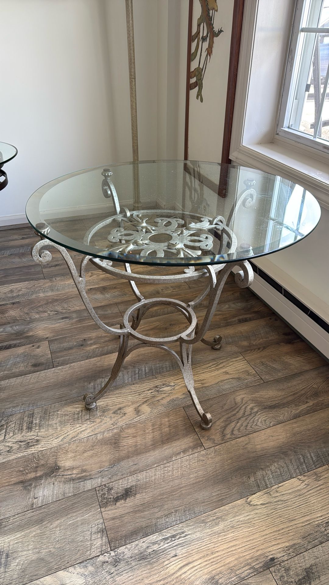 2 glass/medal tables 