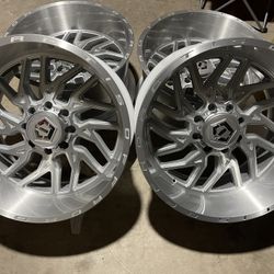 22x12 TIS OFF ROAD RIMS 8 LUG FITS WITH NEW TIRES 33x12.50r22 LT FITS Chevrolet and Dodge ram 2500 and 3500   Silverado 2500 and 3500  • GMC Sierra 25