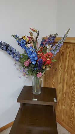 Decorative vase with imitation flowers