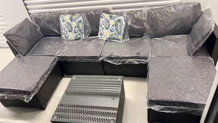 10 PCs BRAND-NEW 112”56”56” OUTDOOR WICKER SECTIONAL FURNITURE SET – CLEARANCE SALE!