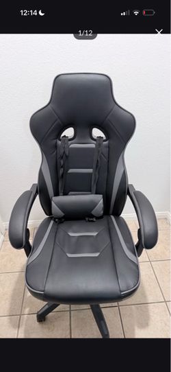 Black and Gray Racing Style Gaming Chair