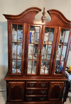 Cherry wood china cabinet