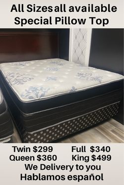 🔥 Special Queen Pillows Top With Free Box Spring - Same Day Delivery