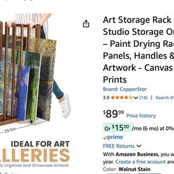 Art Storage Rack and Art Rack and Studio Storage Organizer for Canvases – Paint Drying Rack