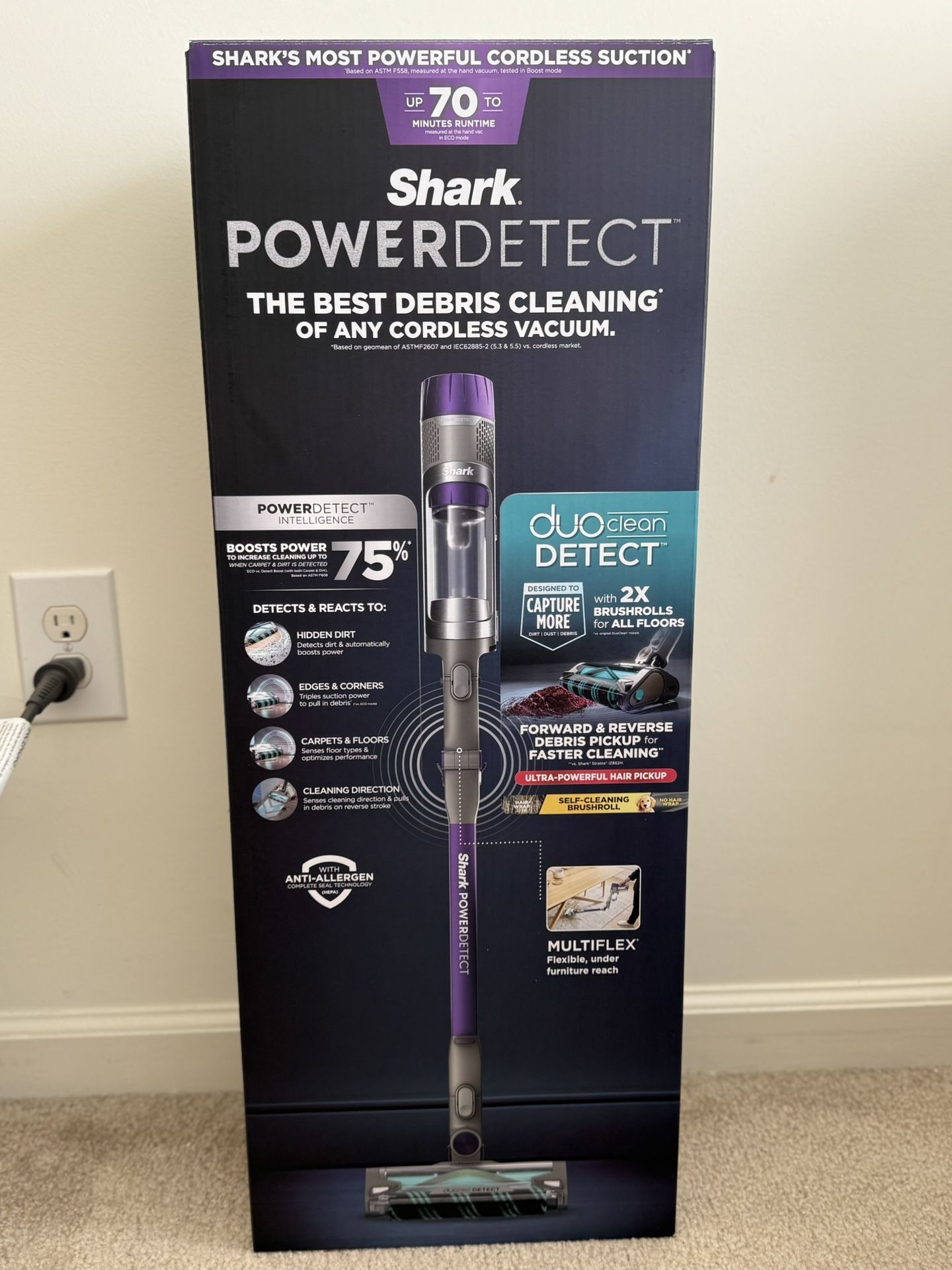 Shark PowerDetect Cordless Stick Vacuum, Powerful Suction, HEPA Filtration, 70-Minute Runtime