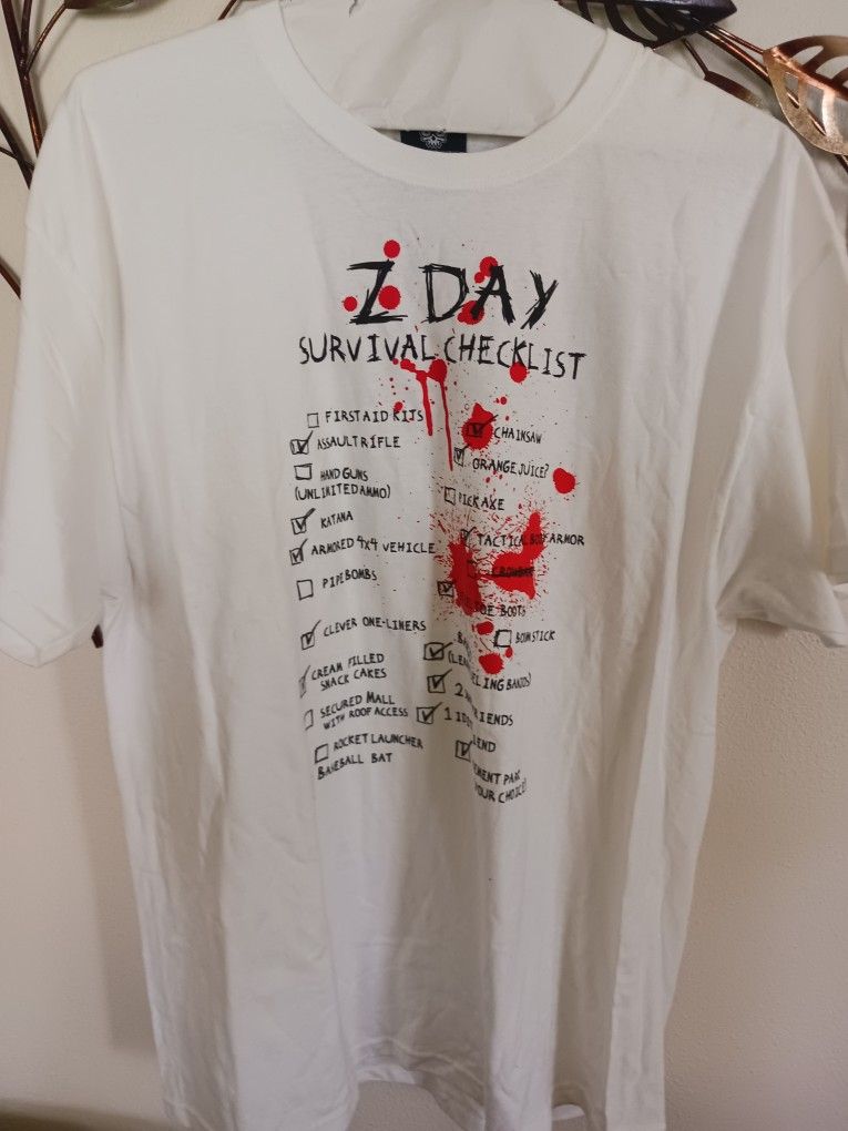 Jinx Z Day Survival Checklist White T-Shirt