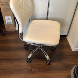 Leather white office chair