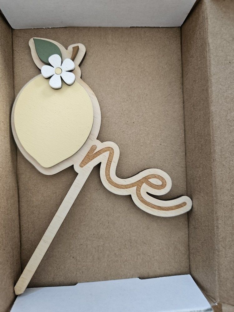 Lemon Themed Cake Topper Age One