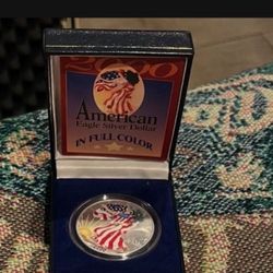 Colorized American silver Eagle