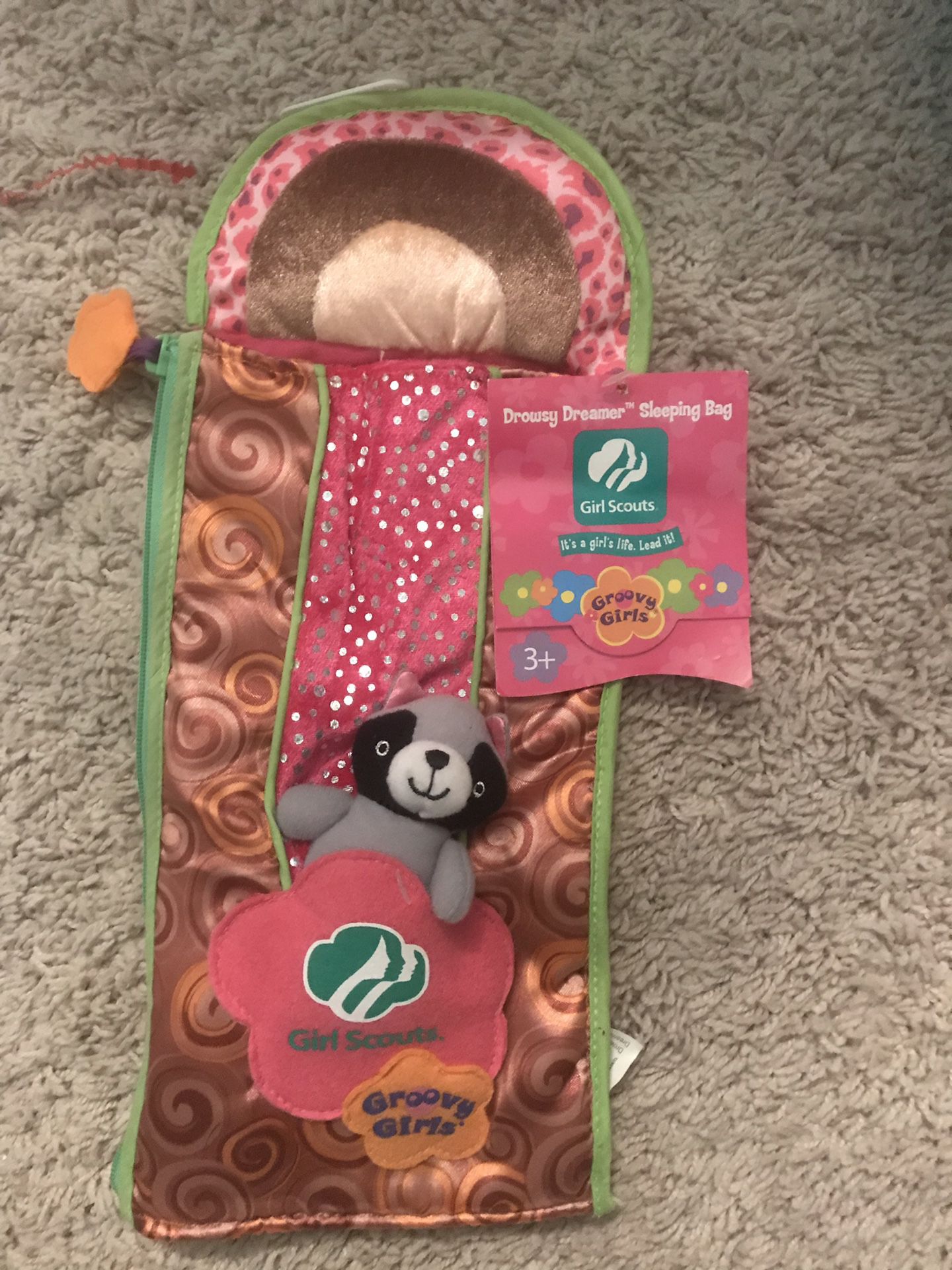Girl Scout sleeping bag for a groovy girl doll