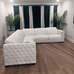 Leather White Couch