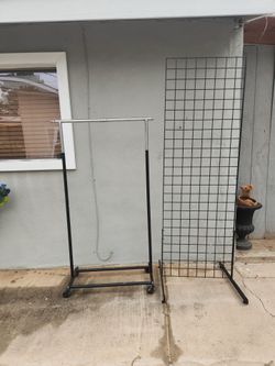 Metal rack and rolling clothing cart