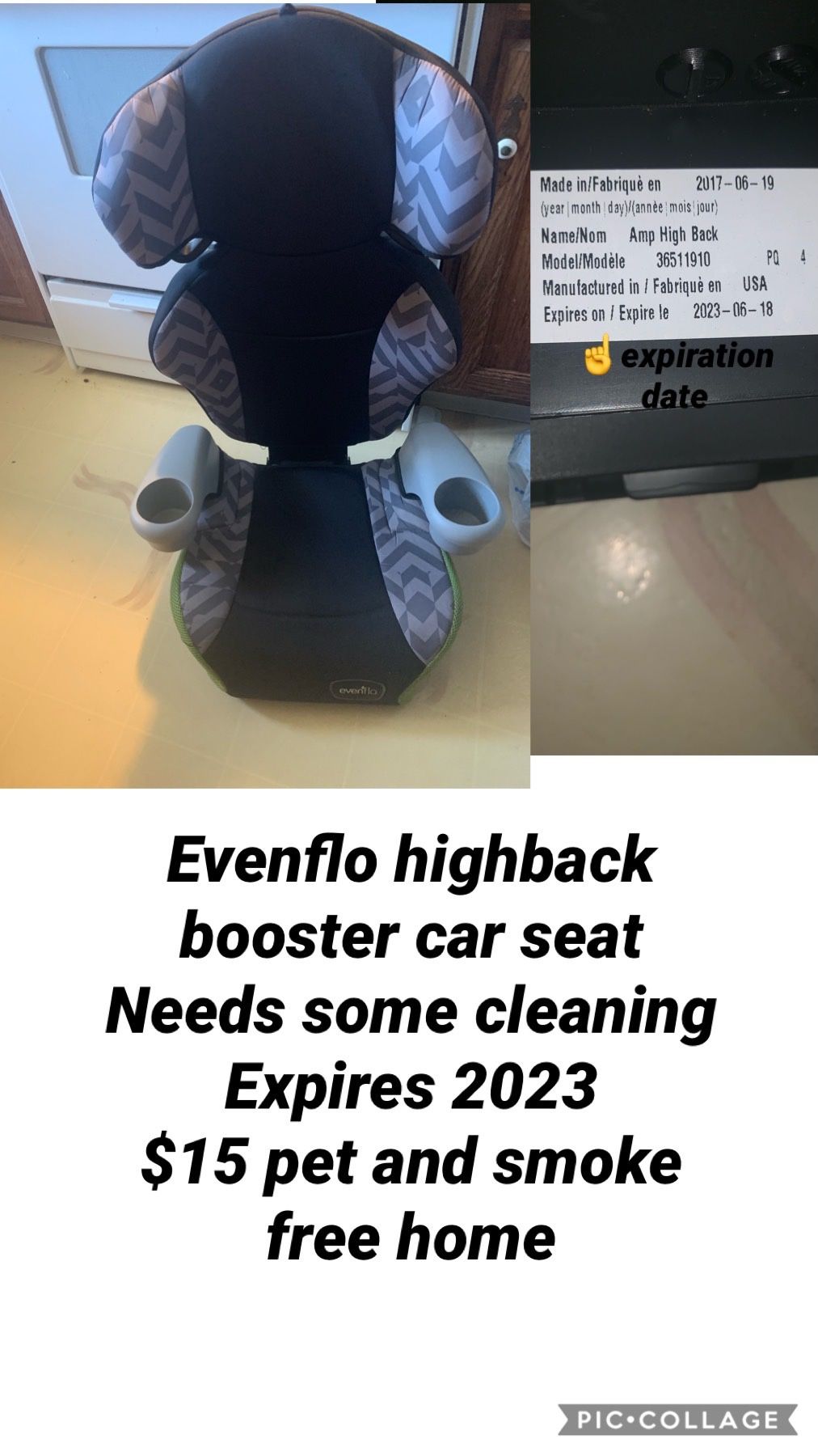 Evenflo highback booster car seat