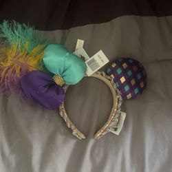 Disney Mardi Gras Minnie Mouse Ears Headband 