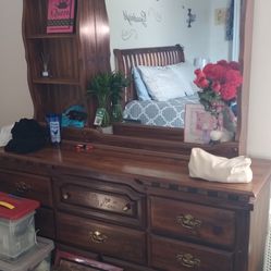 Solid Oak Dresser w/ Mirror