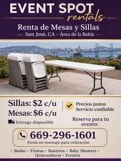 Rent chairs and tables San Jose