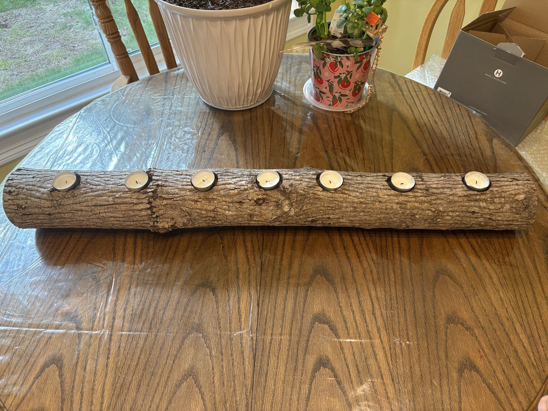 Fire Log Table Decor