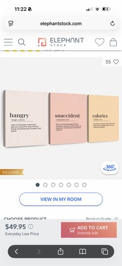 Funny Foodie Words Wall Art - 3 Piece Canvas