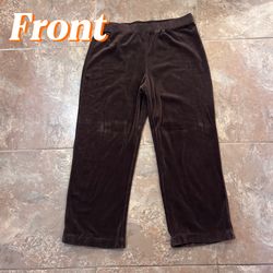 Vintage cotton, brown velvet, capri pants