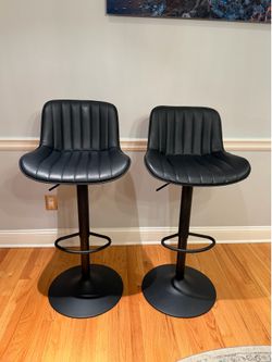 Swivel Bar Stools Upholstered PU Leather Counter Stool set