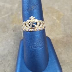 RING 15 BIRTHDAY  10K SIZE 7.5  .2.2 GR