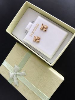 14K Gold Teddy Bear Stud Earrings – New