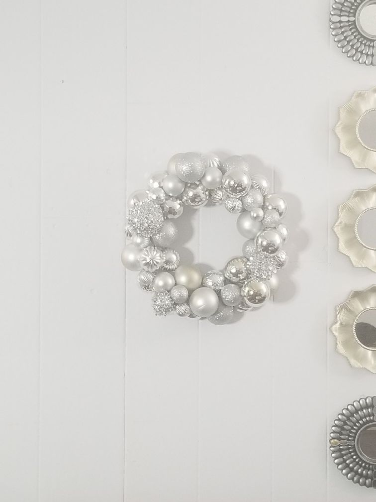 Handmade elaborate silver wreath