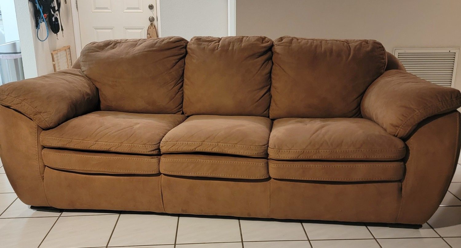 Sofa And Chair Suede From Havertys