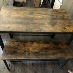 Dining Table Set w/ Two Benches