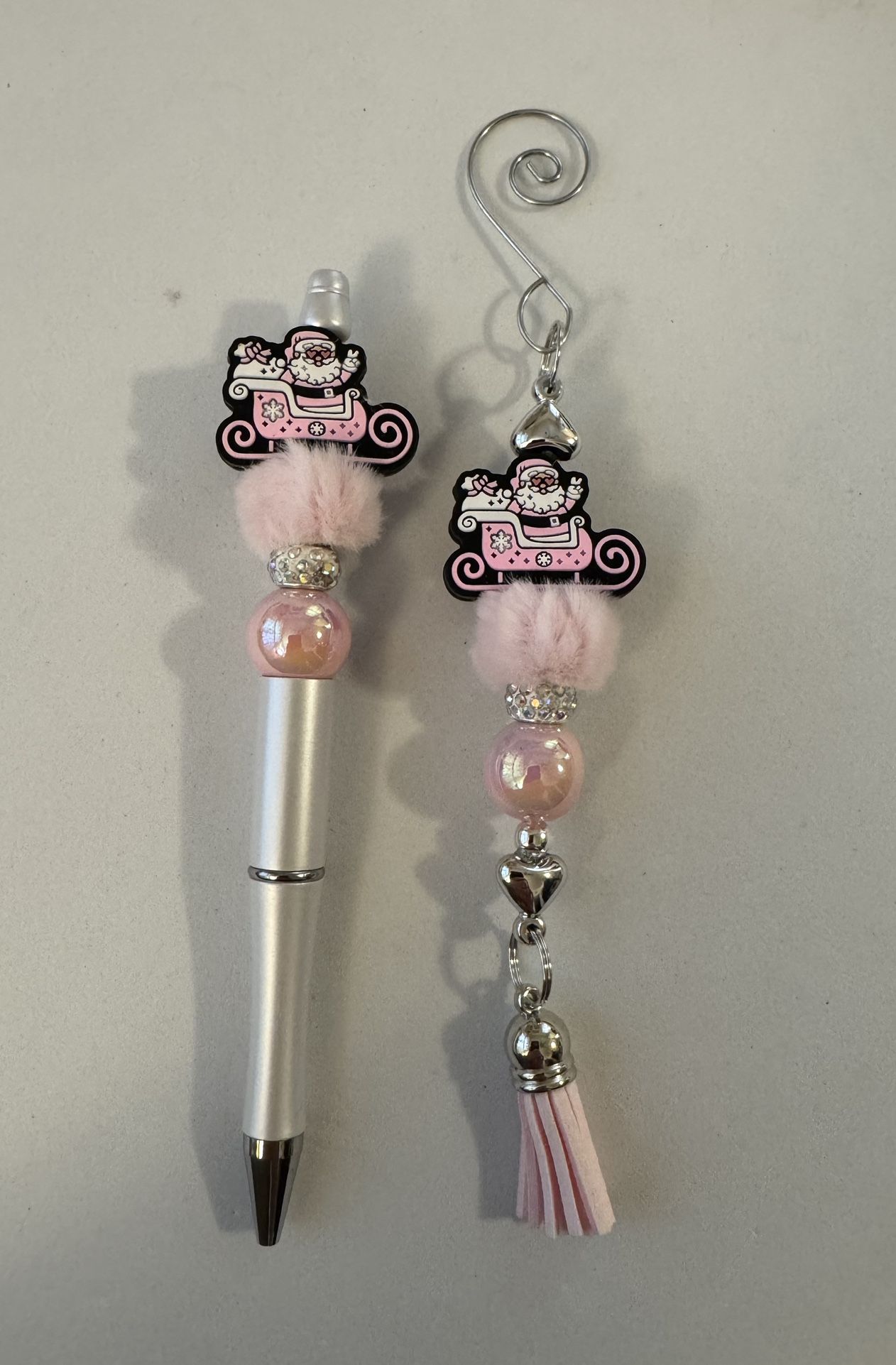 Christmas “Pretty In Pink” Santa Pen & Ornament Set