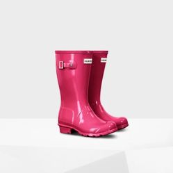 HUNTER WOMEN'S ORIGINAL SHORT GLOSS RAIN BOOTS Size 5