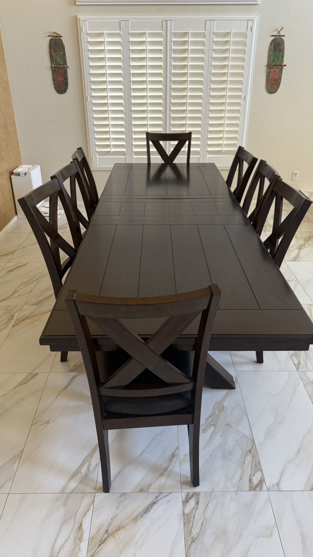 Extendable Dinning Table With 8 Chairs
