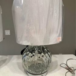 Pair Of Glass And Chrome Lamps