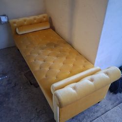 Beautiful yellow velvet Chaise Lounge