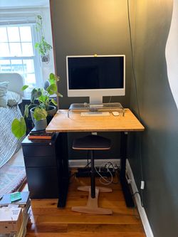 Discontinued Jarvis Bamboo 30” Standing Desk and Fully Tic Toc Chair