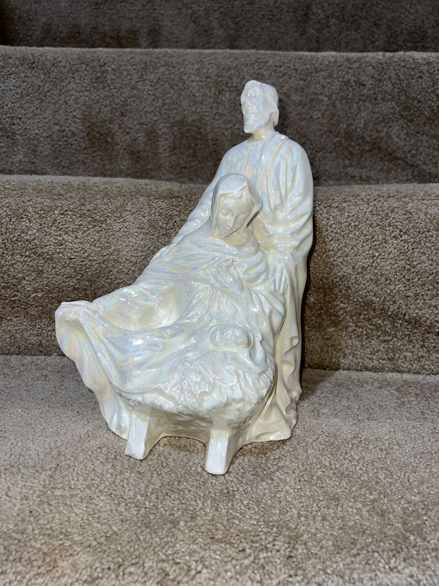1974 Ceramic Joseph Mary Baby Jesus Figurine Nativity Holy Family-Atlantic mold
