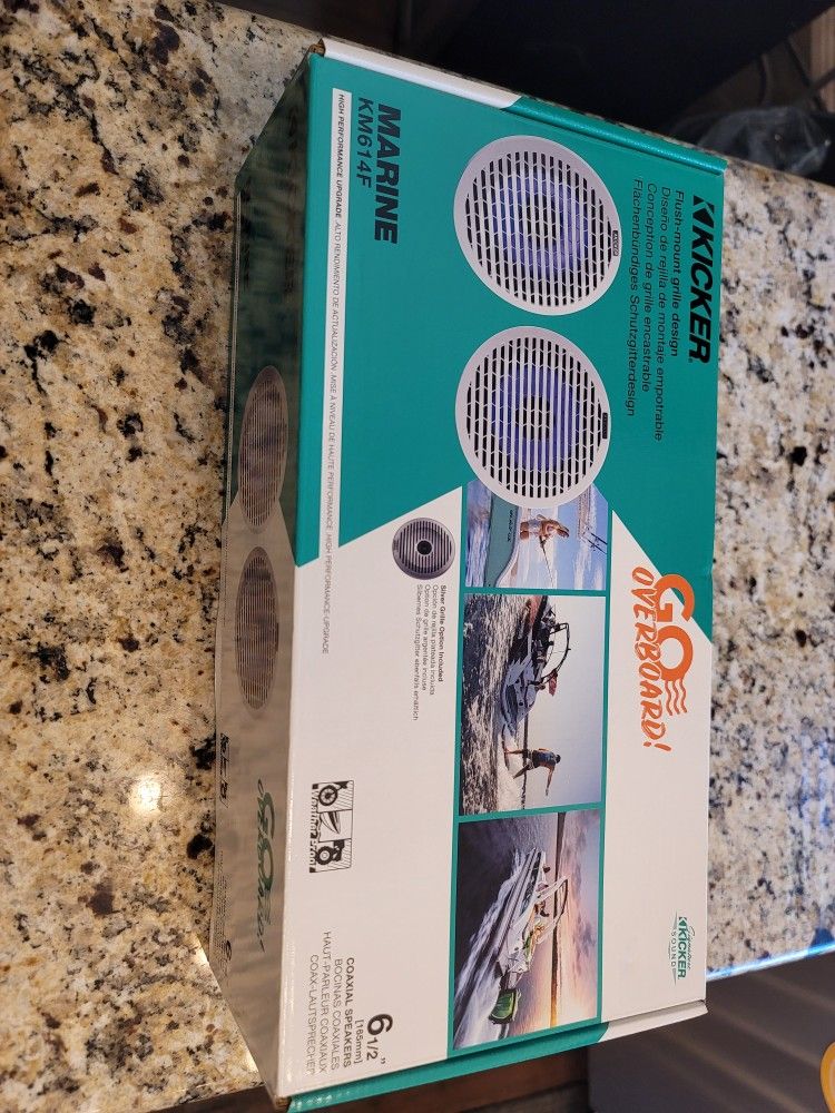 Brand new Kicker Marine 6.5" LED Shallow mount White boat powersport speakers car audio