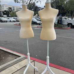 Two Female Dress Form Mannequin Torso