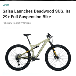 Salsa deadwood full suspension mountain bike 29er